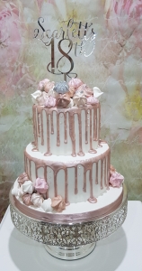 Female 18th Birthday Cake, Blush Drip Cake, Cake in Pink Blush & Grey, Occasion Cake, Birthday Cake