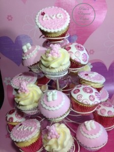 Baby Shower Cakes, Cupcake Tower for Baby Girl, Pink & White Cupcakes