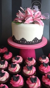 Cake with Oriental Lillie's, Cupcake Tower, Occasion Cake, Female Birthday Cake