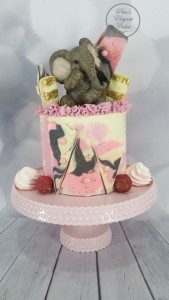 Elephant Cake, Occasion Cake, Kids Cake, Pink Grey White Cake