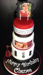 Taylor Swift Cake Red & White Cake, Music Themed Cake