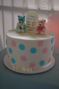 Gender Reveal Cake, Teddy Bears on Cake, Baby Shower Cake, Spotted Kids Cake