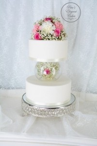 Cakes with Carnations, Cake with Fresh Pink Flowers