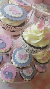 Girls Cupcakes, Baby Shower Cupcakes, Butterflies On Cakes, Pretty Cupcakes, Pink Grey & White Cupcakes, Elephants