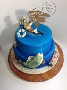 Fishing Themed Cake, Fisherman Cake, Fish Cake, Occasion Cake, Birthday Cake, 60th Cake, Boat Cake, Sea Cake