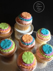 Bright Flower Cupcakes, Girl Female Cupcakes, Birthday Cakes