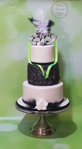 Masquerade Cake, Ruffle Cake,Balck & White Cake, Birthday Cake, Fancy Dress Cake