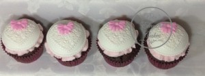 Vintage wedding Cupcakes, Elegant Cupcakes, Cupcakes with Hearts, Cupcakes with Bows, Pink & White Cupcakes